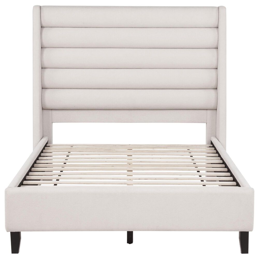 Pacific Landing Leslie Full Upholstered Platform Bed in Beige, , large