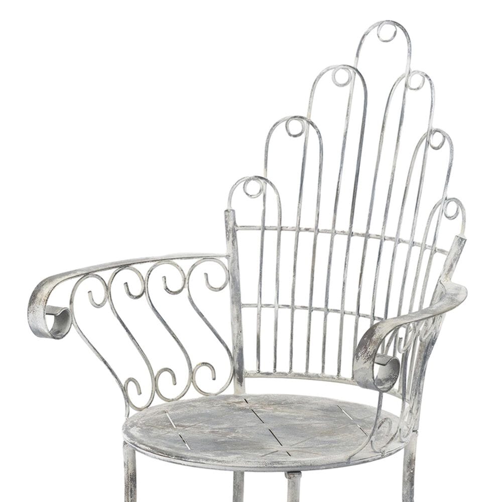 Hearth and Haven Outdoor Arm Chair with Fan-Shaped Backrest in Gray, , large