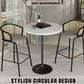 Leisuremod Verve 36" Round Bar Height Dining Table with Resin Top in Black and White - Table Only, , large
