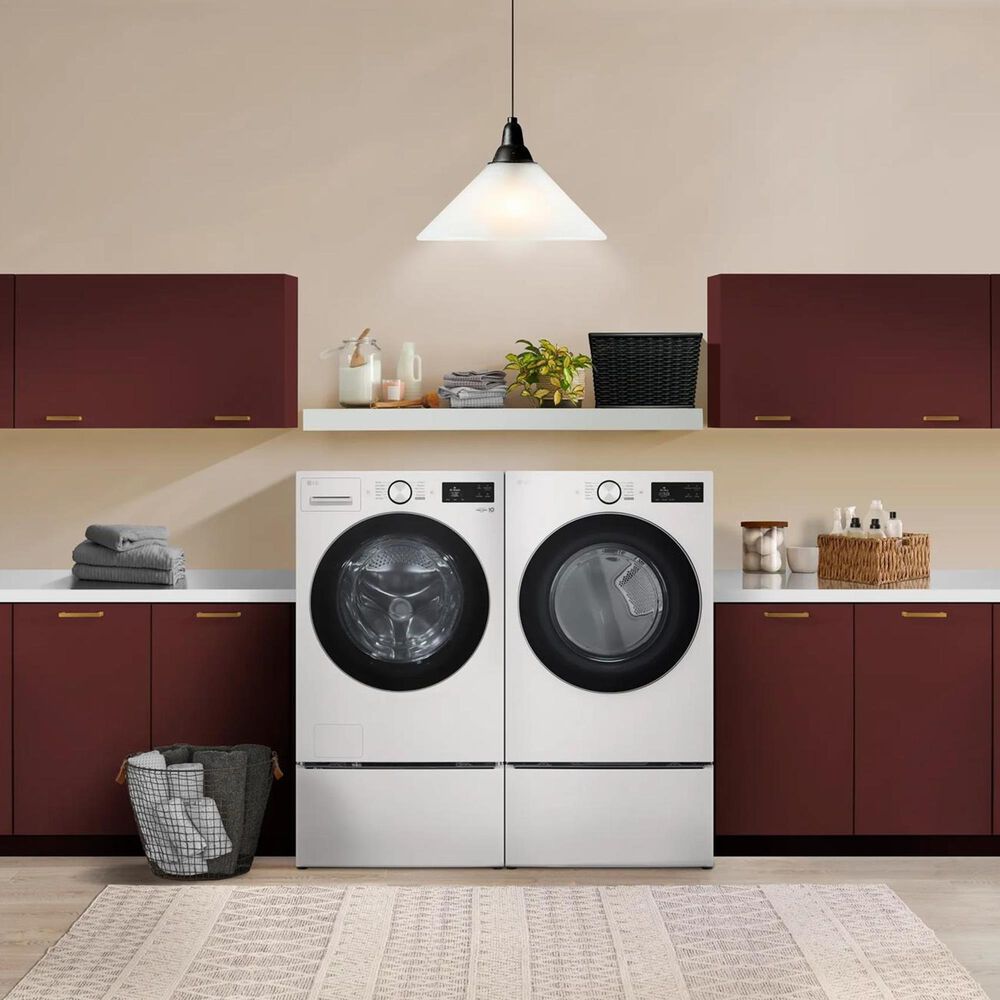 LG 7.4 Cu. Ft. Smart Front Load Electric Dryer with AI Sensor Dry in Alphine White, , large