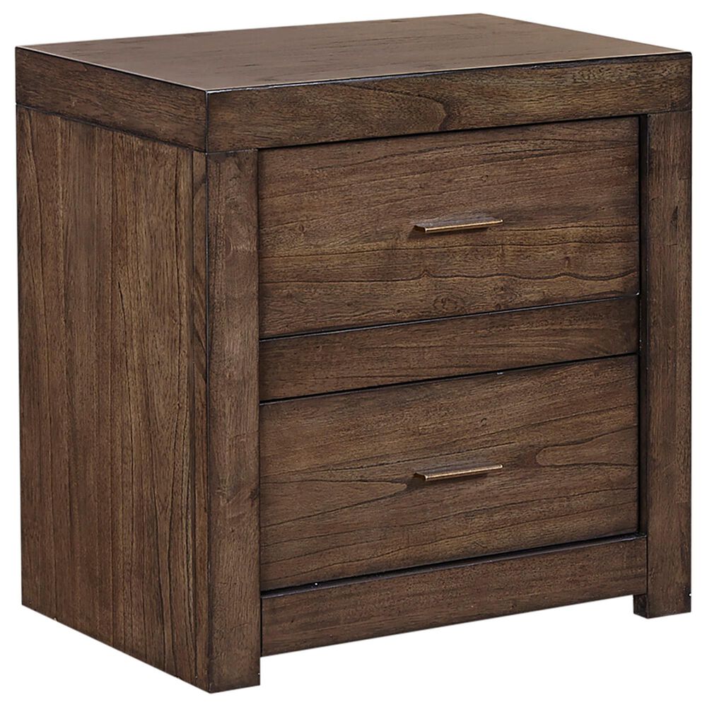 Riva Ridge Modern Loft 5 Piece Queen Storage Panel Bedroom Set in Brownstone, , large