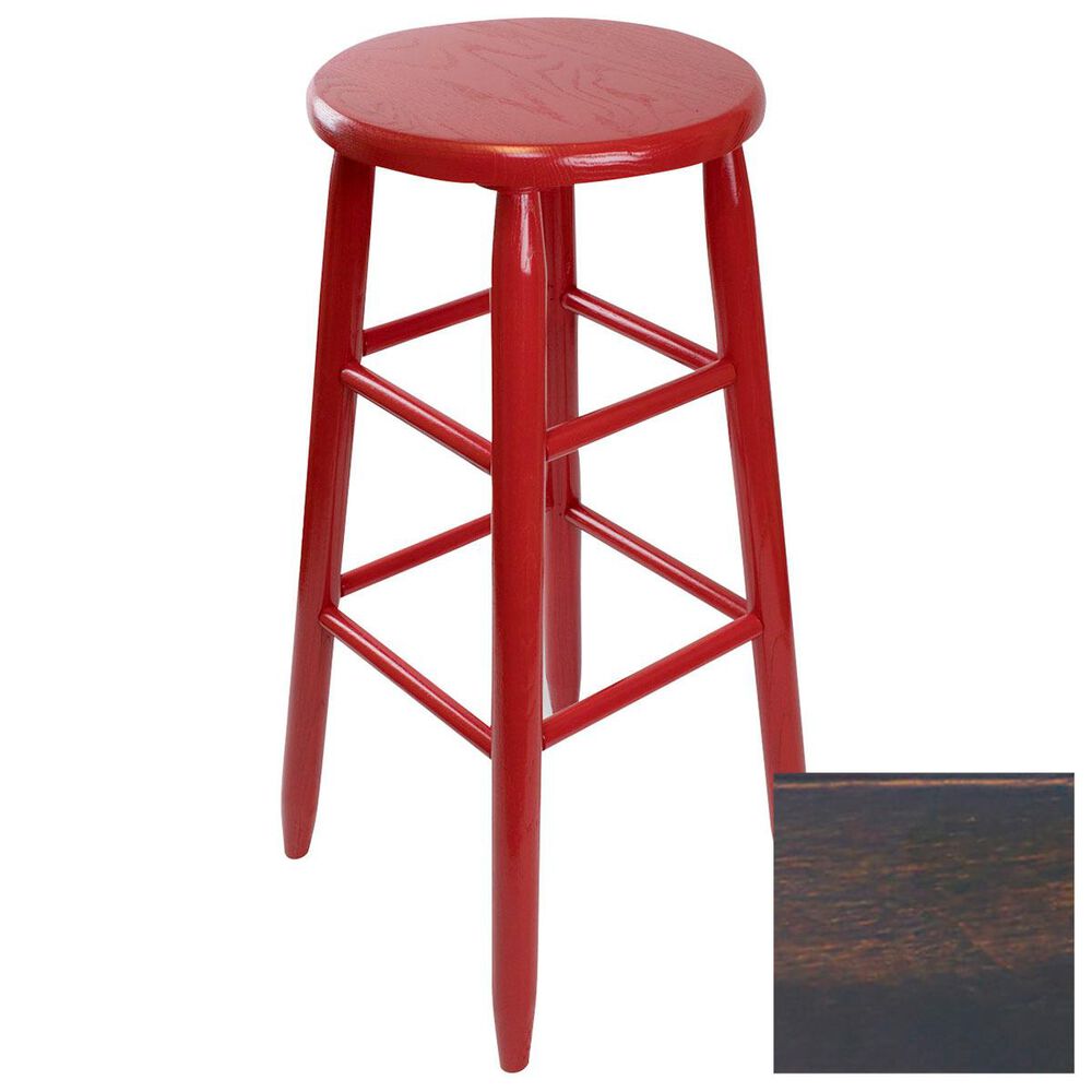 Lakeside Garland Round Barstool in Woodleaf Black, , large