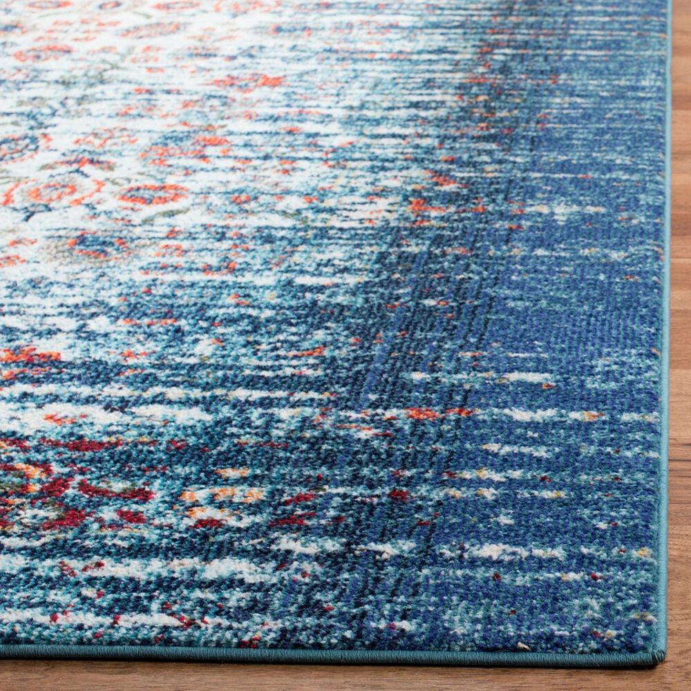Safavieh Monaco MNC208V 2&#39;2&quot; x 6&#39; Blue and Ivory Scatter Rug, , large