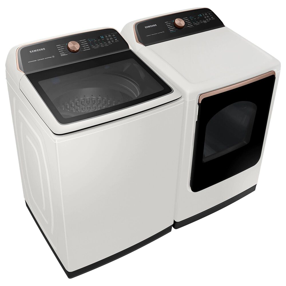 Samsung 5.5 Cu. Ft. Smart Top Load Impeller Washer and 7.4 Cu. Ft. Electric Dryer in Ivory, , large