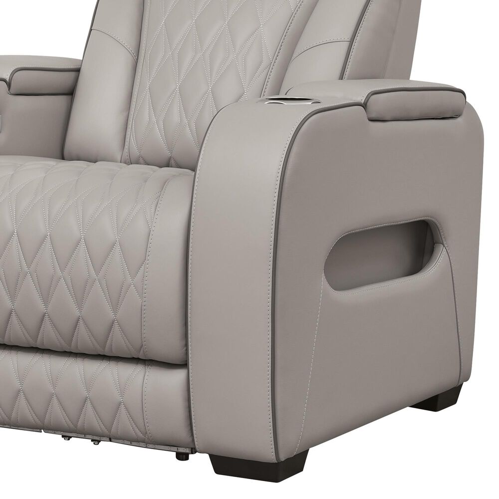 Ashley Boyington Leather Power Recliner in Gray, , large