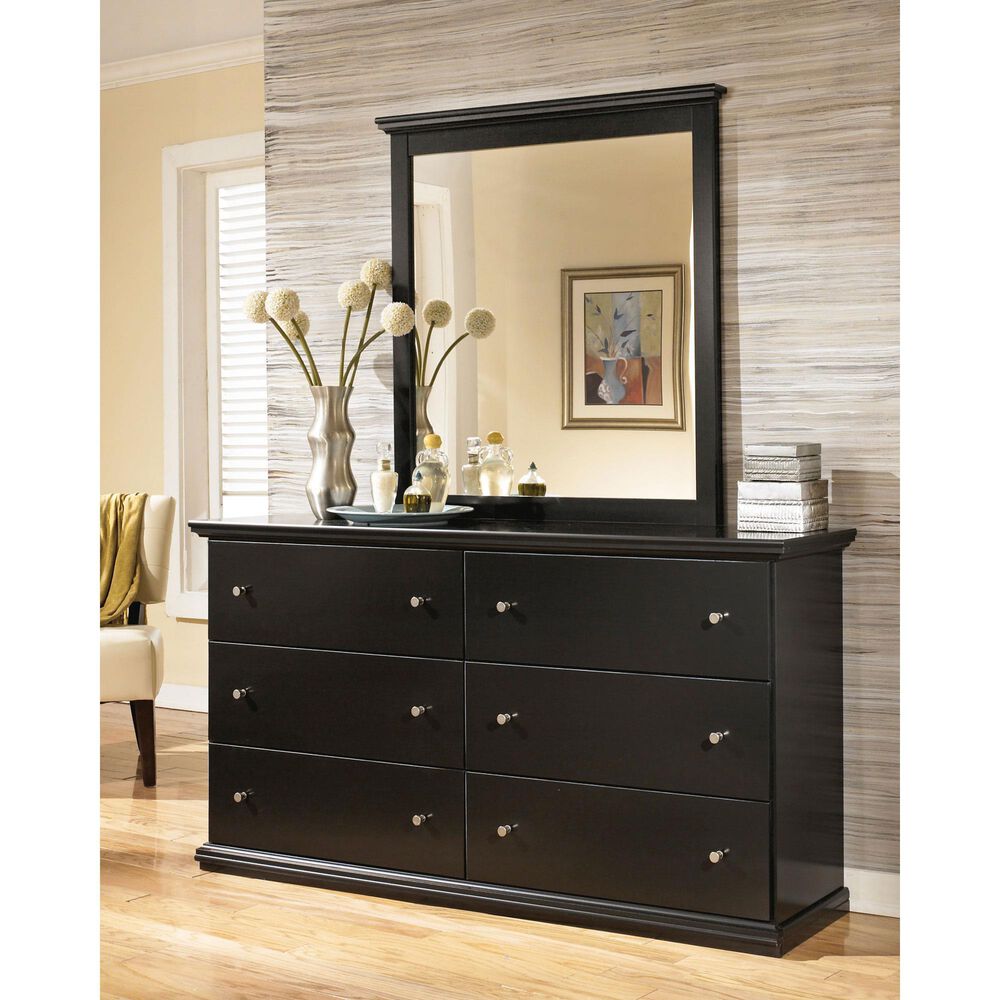 black ashley dresser Maribel 6 Drawer in Has video this softly shaped king Black Satin Dresses | Color:Blue With Black