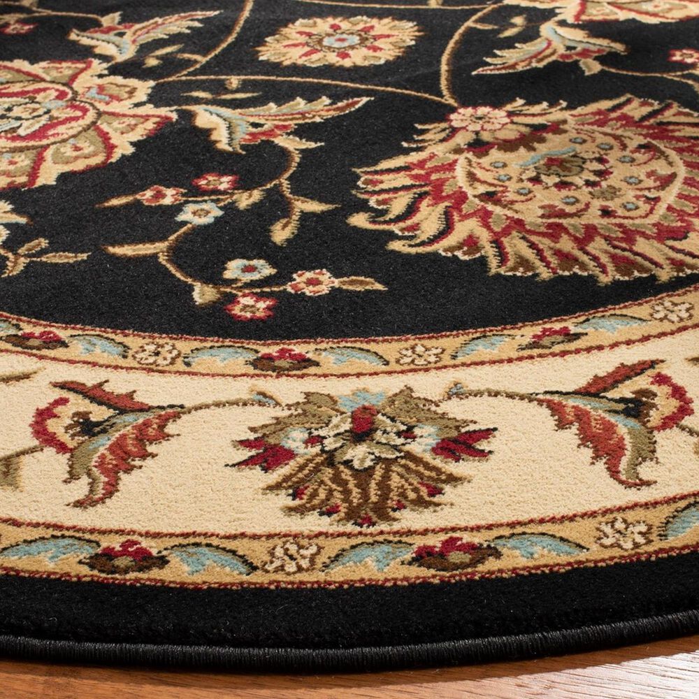 Safavieh Lyndhurst LNH555 5&#39;3&quot; Round Black and Ivory Area Rug, , large