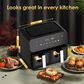HOMLUX 10 Qt Dual Air Fryer with Easy-View Window in Black, , large