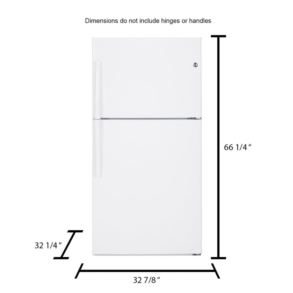 GE Appliances 21.2 Cubic Feet Top Freezer Refrigerator in White, , large