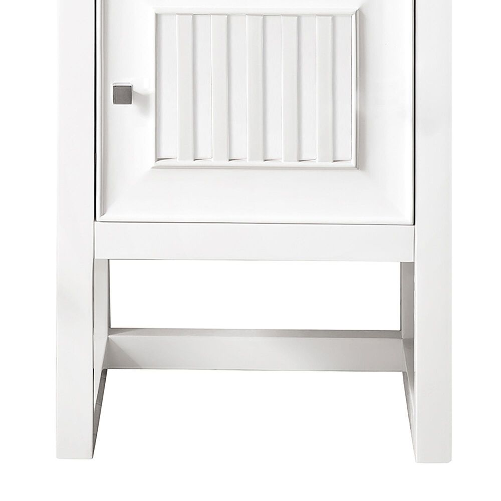 James Martin Vanities Athens 15" Right Door Cabinet in Glossy White with 3 cm White Zeus Quartz Top, , large
