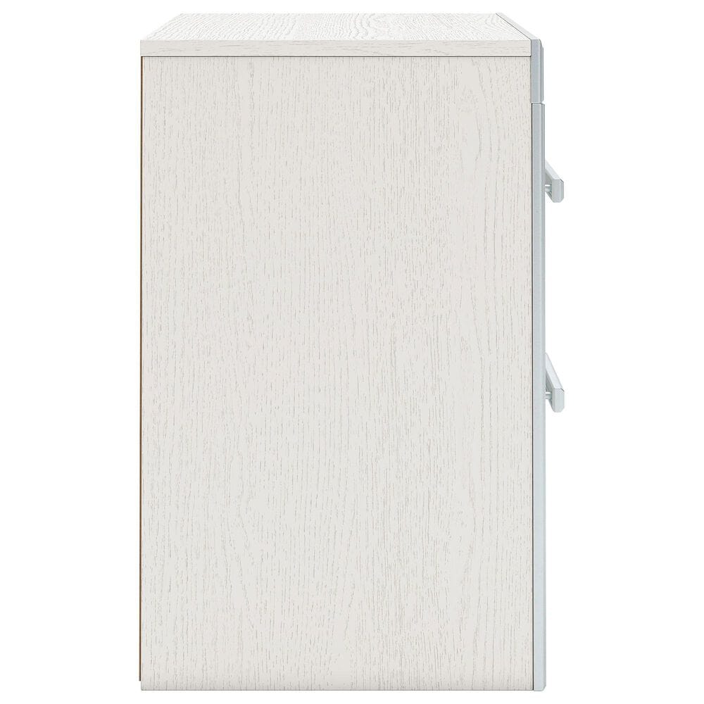 Ashley Zuraleus Queen Upholstered Platform Bed with Two Nightstands in Matte White, , large
