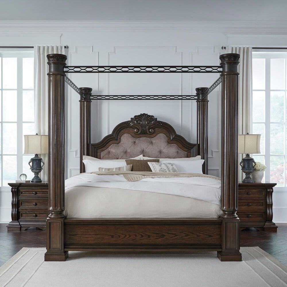 Millenium Maylee King Canopy Bed in Dark Brown, , large