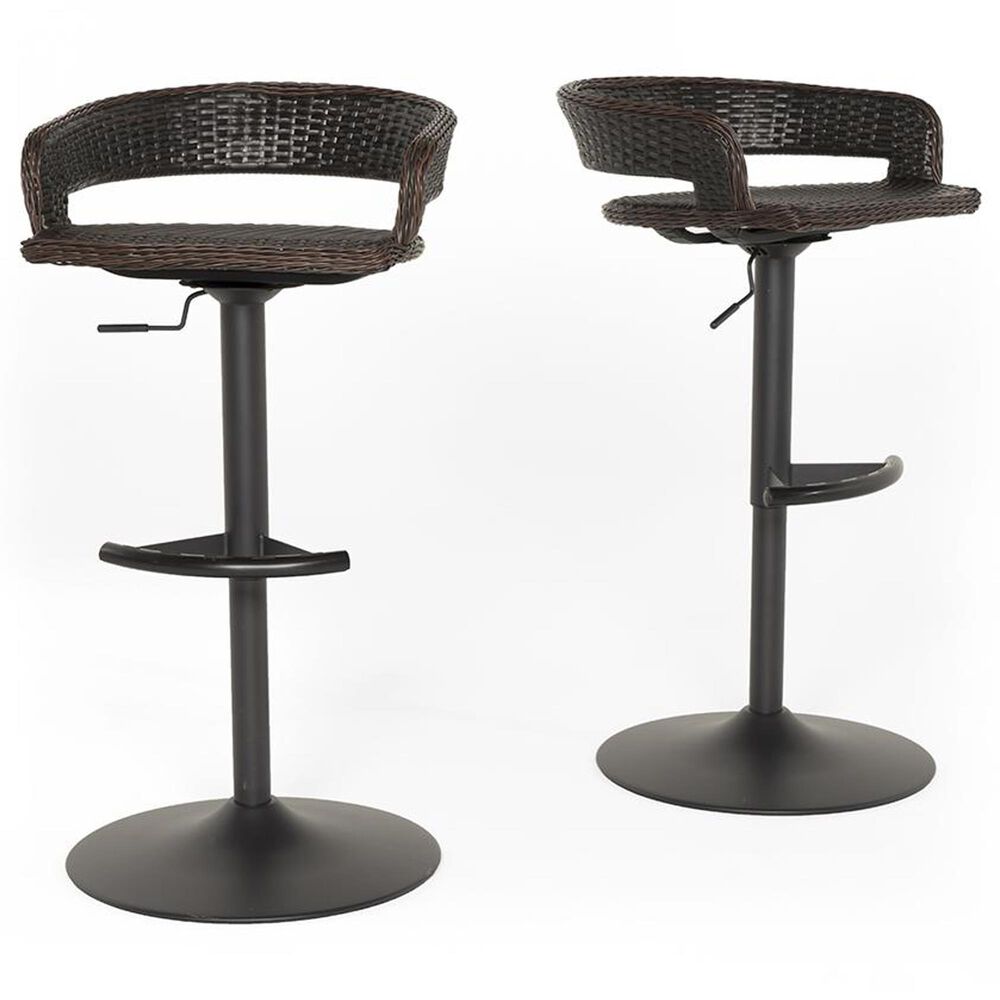 RST Brands Portofino Patio Barstool in Espresso - Set of 2, , large