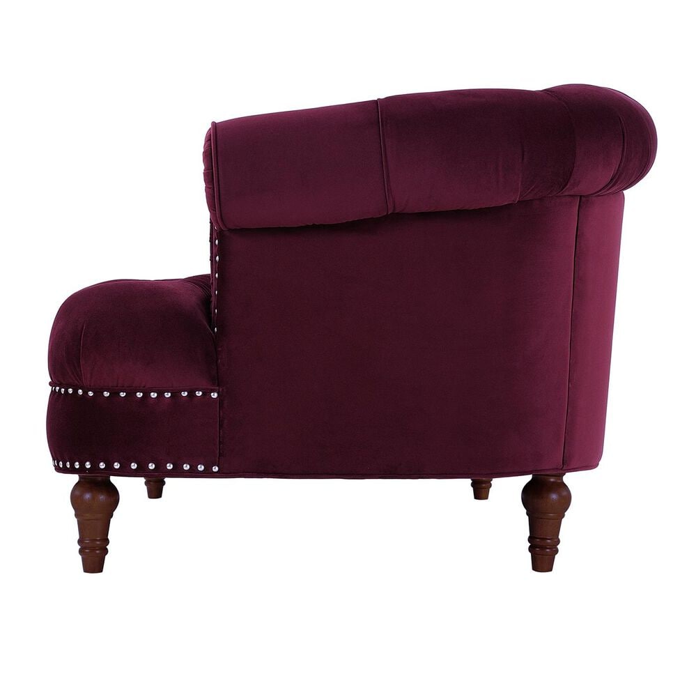 Jennifer Taylor Home La Rosa Victorian Chesterfield Loveseat in Burgundy, , large