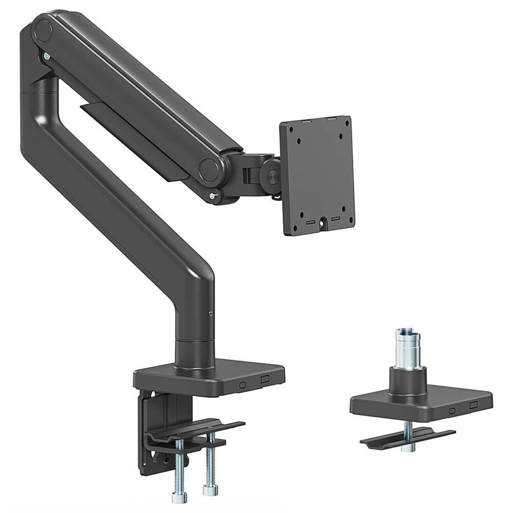 Manhattan Mechanical Spring Single Monitor Desk Mount in Black, , large