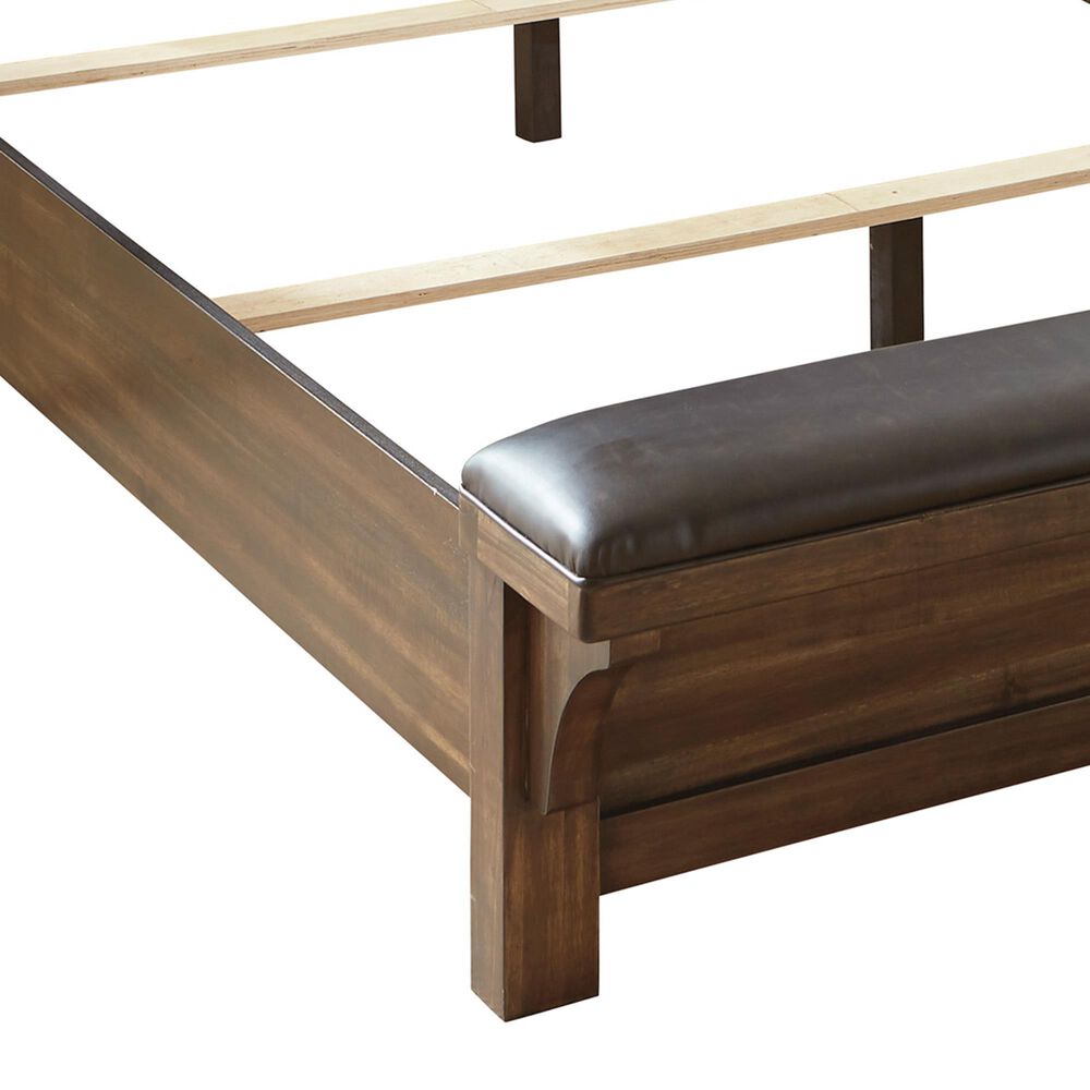 Signature Design by Ashley Lakeleigh Queen Panel Bed with Footboard Bench in Dark Brown, , large