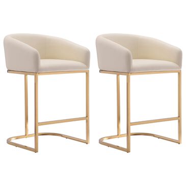Dayton Louvre Counter Stool in Cream (Set of 2), , large