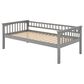 Hearth and Haven Twin over Twin Convertible Bunk Bed with Drawers in Gray, , large