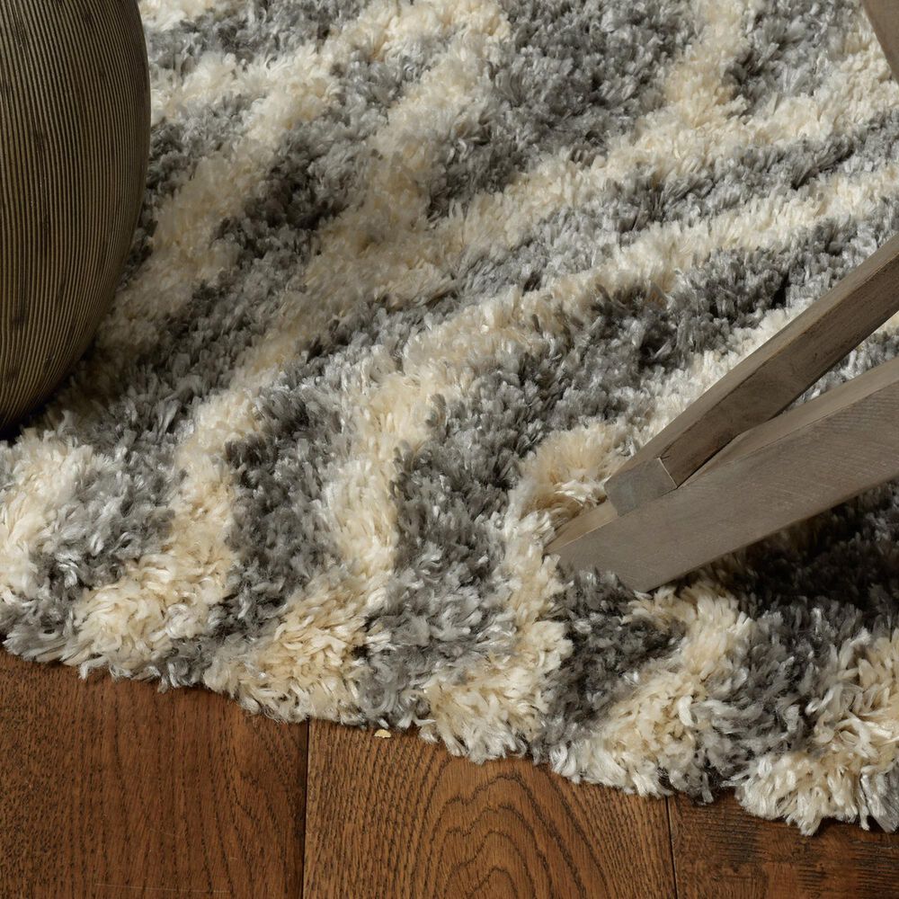 Kas Oriental Rugs Merino Waves 5&#39;3&quot; x 7&#39;7&quot; Charcoal Area Rug, , large