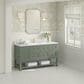 James Martin Vanities Breckenridge 60" Single Bathroom Vanity in Smokey Celadon with Single Hole 3 cm White Zeus Quartz Top and Rectangular Sink, , large