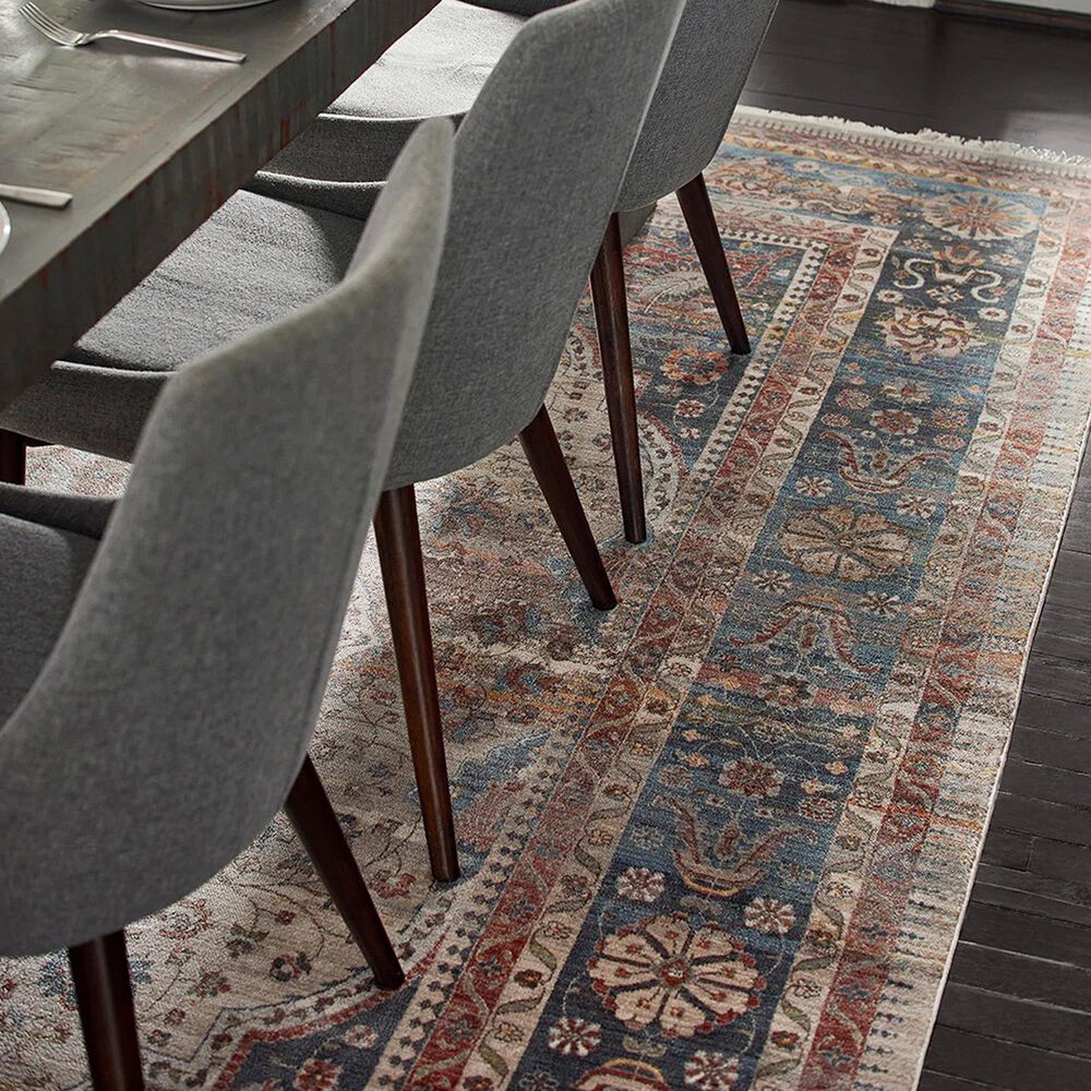 Momeni Izmir 5&#39; x 7&#39;9&quot; Blue, Cream and Rust Area Rug, , large