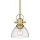 Golden Lighting Hines Mini Pendant Light with Seeded Glass in Brushed Champagne Bronze, , large
