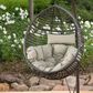 Noble House Layla Hanging Basket Chair and Stand in Multi-Brown, , large