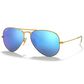 Ray-Ban Aviator Flash Sunglasses with Blue Polarized Lenses in Matte Gold, , large
