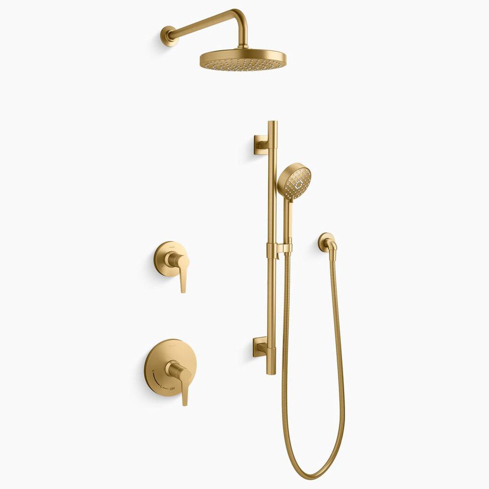 Kohler Awaken Showering Kit in Vibrant Brushed Moderne Brass, , large