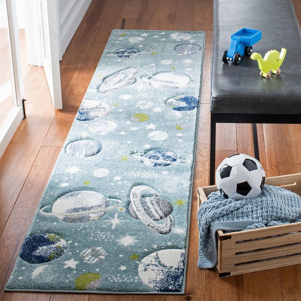 Safavieh Carousel 2&#39;3&quot; x 6&#39; Teal and Ivory Kids Runner, , large