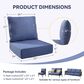 Sunwell Garden 22" Outdoor Seat and Back Cushion Set in Navy, , large