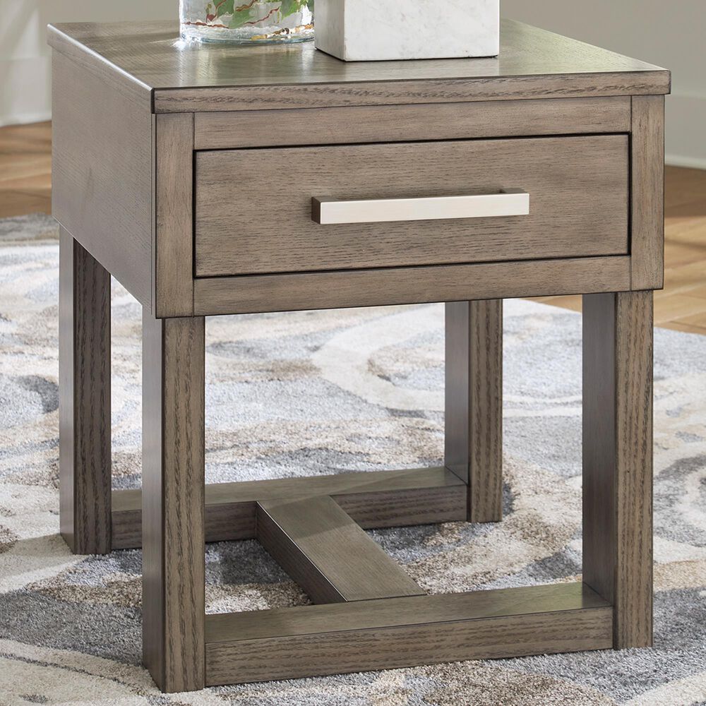 Ashley Loyaska End Table in Grayish Brown and White, , large