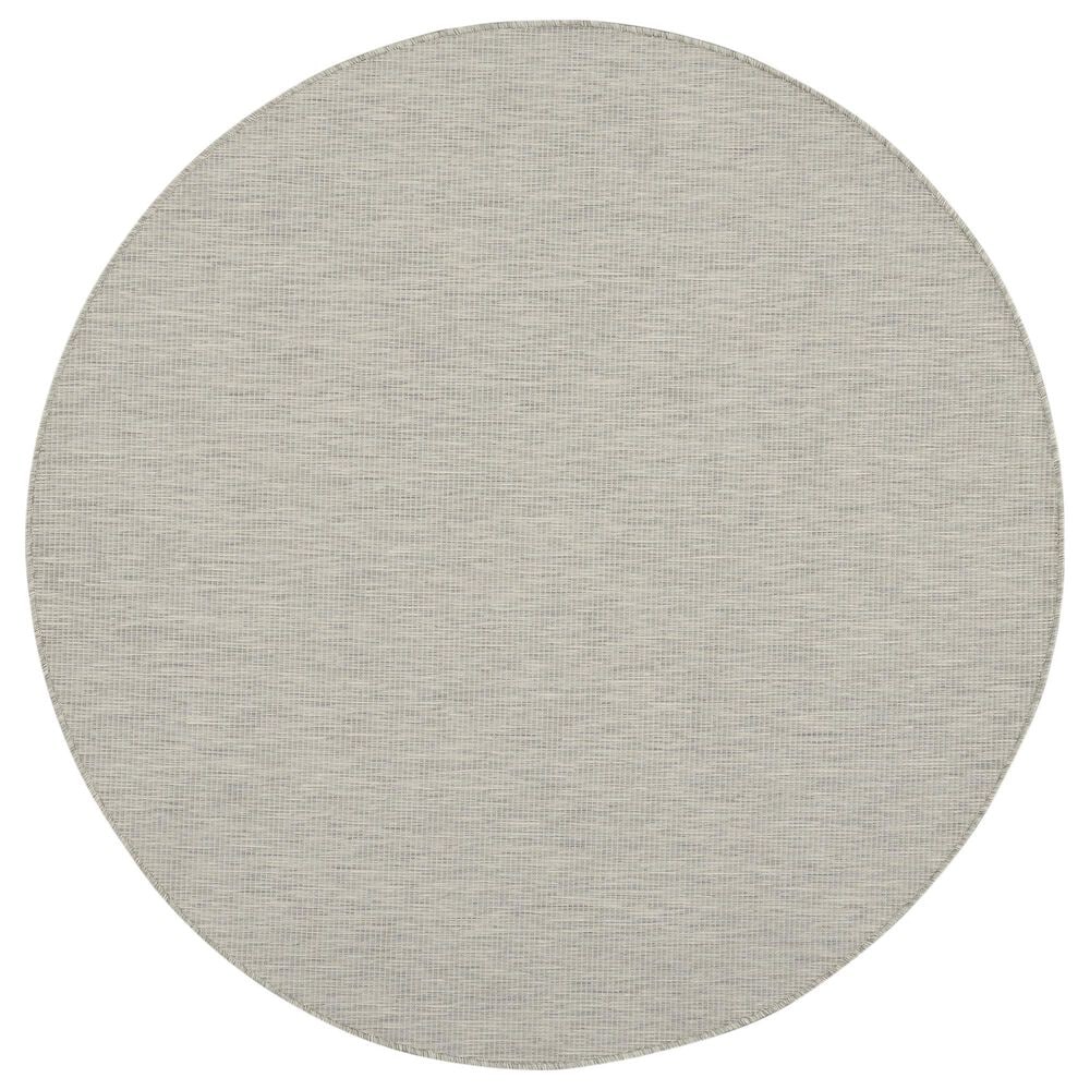 Nourison Positano 6" Round Light Grey Indoor/Outdoor Area Rug, , large