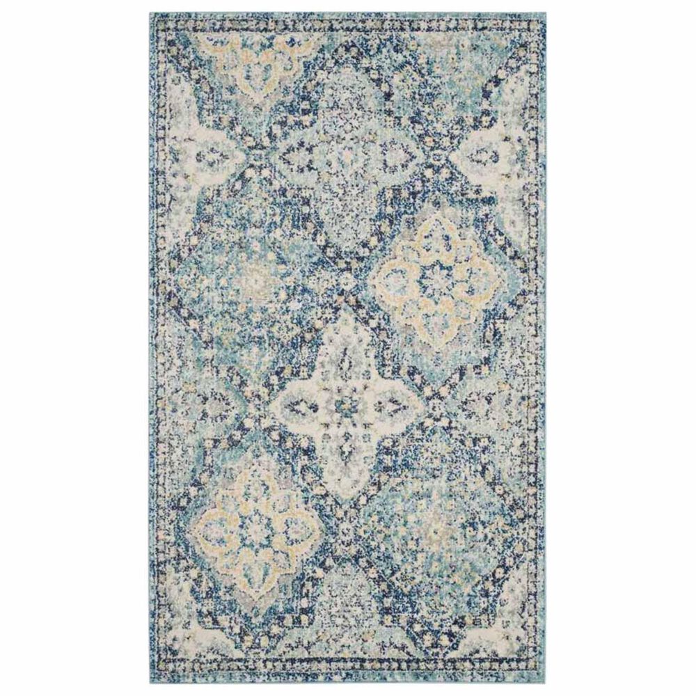 Safavieh Evoke EVK274C 2"2" x 5" Light Blue and Ivory Scatter Rug, , large