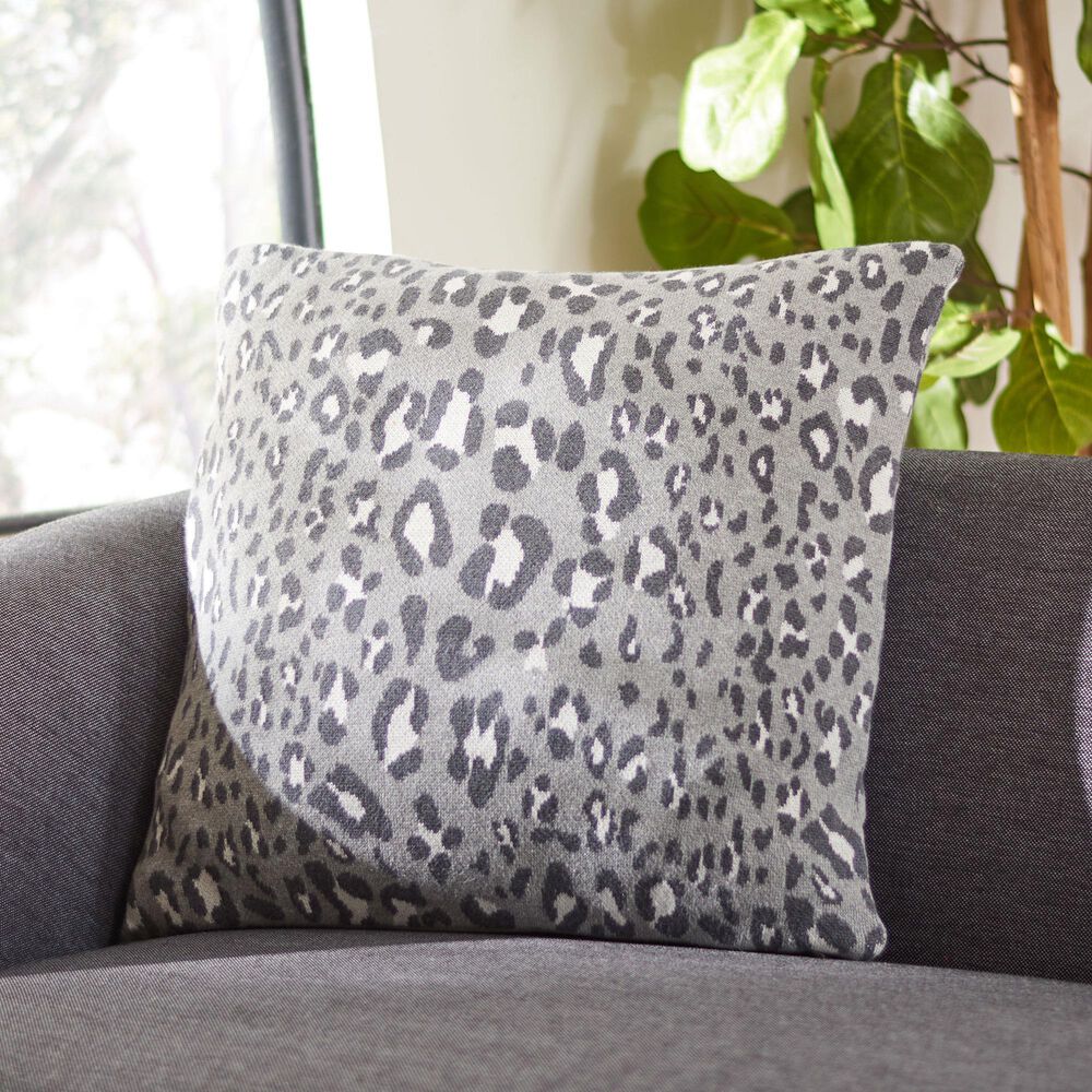 Safavieh Gwynn 18&quot; Pillow in Grey/Black, , large
