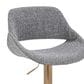 LumiSource Fabrico Swivel Adjustable Bar Stool with Grey Noise Fabric Upholstery and Rounded T Footrest in Gold (Set of 2), , large