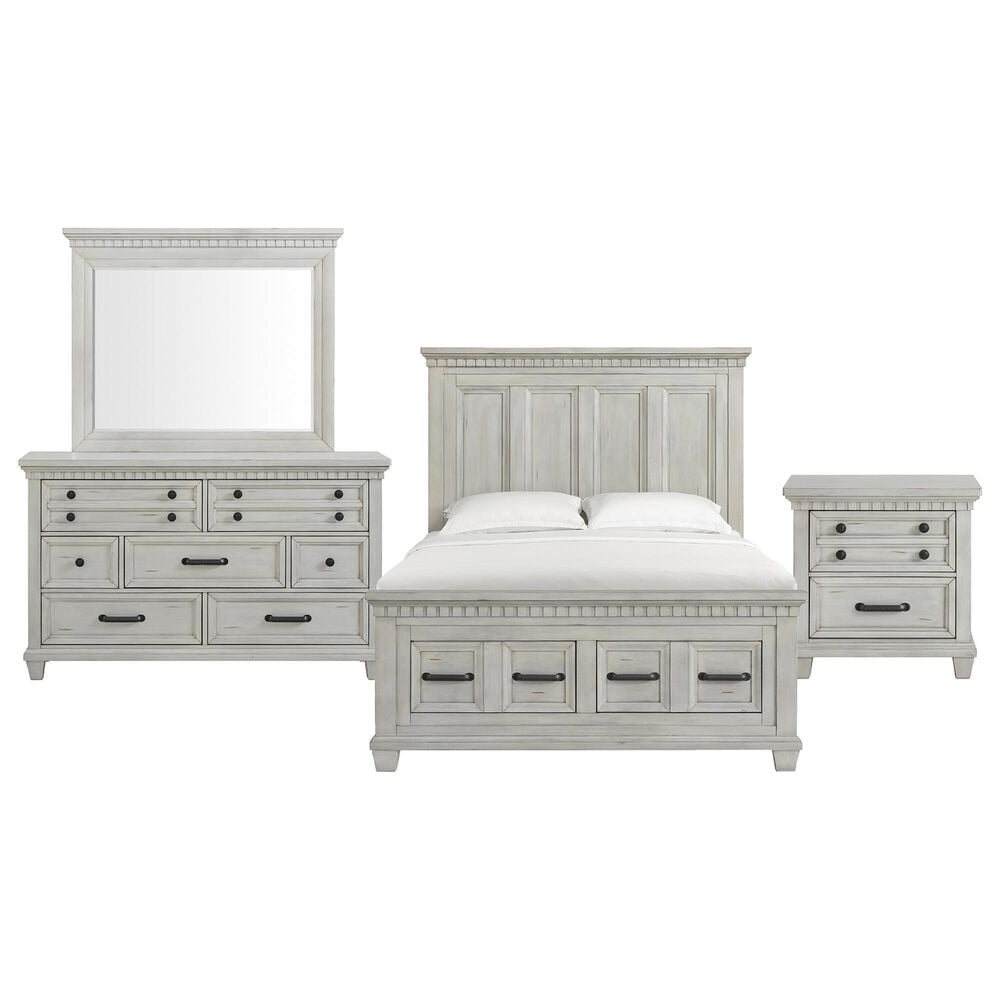 Mayberry Hill McCoy 4-Piece Queen Bedroom Set in Antique White, , large