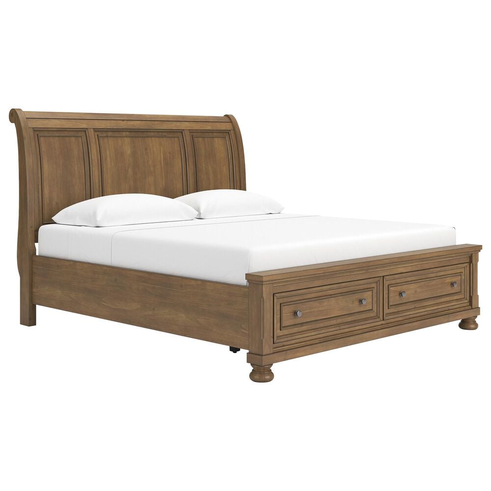 Ashley Feddinger King Storage Sleigh Bed in Chestnut Brown, , large