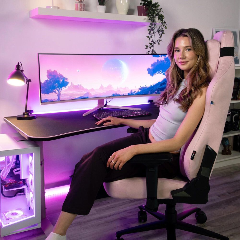 Arozzi Nova 49" Curved VA 165Hz Ultrawide Gaming Monitor in Pink, , large