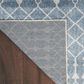 Nourison Astra Machine Washable 9" x 12" Blue Area Rug, , large