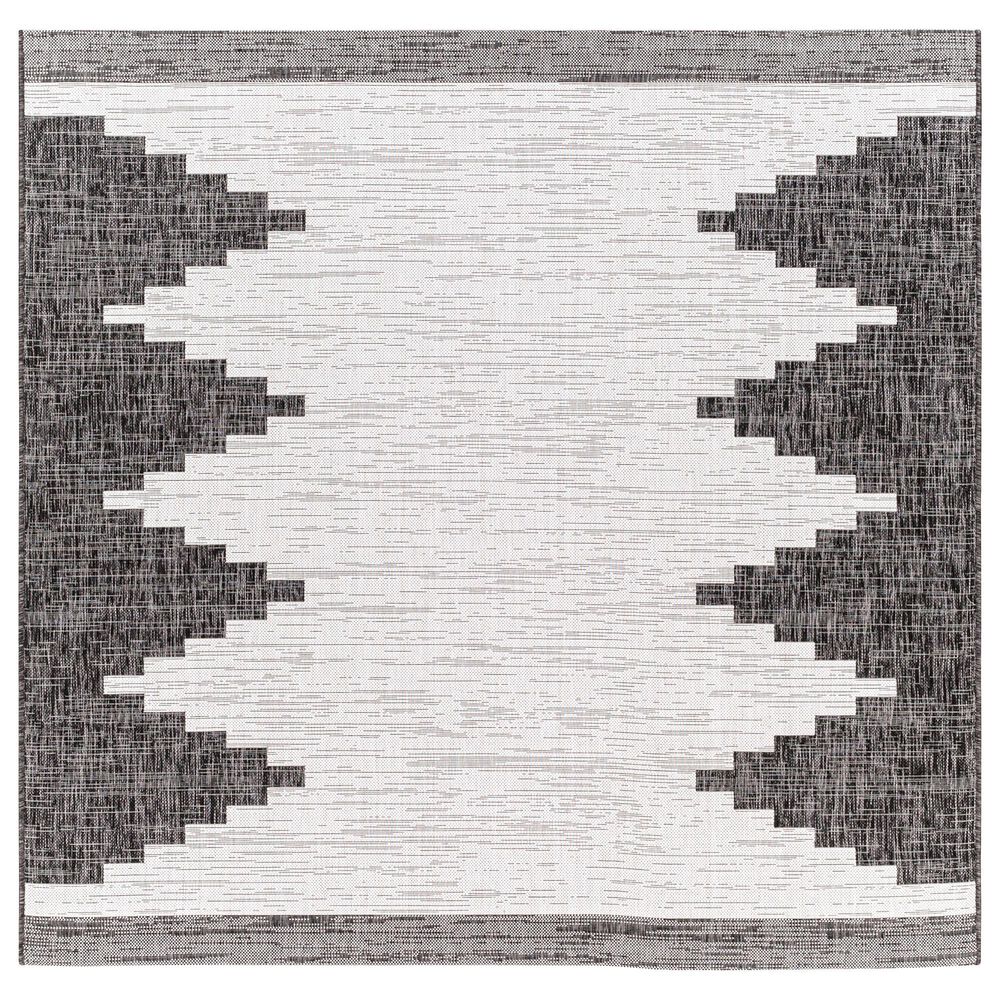 Surya Eagean EAG-2356 Black, Off-White and Charcoal 6&#39;7&quot; Square Indoor/Outdoor Area Rug, , large