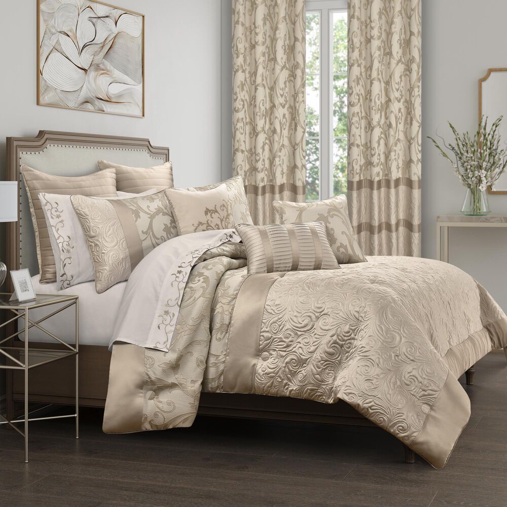 J. Queen New York Spectra 3-Piece Full/Queen Comforter Set in Taupe, , large