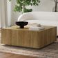 Classic Home Layne Coffee Table with Casters in Light Brown, , large