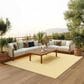 Nourison Positano POS03 Yellow and Ivory 7" x 10" Indoor/Outdoor Area Rug, , large