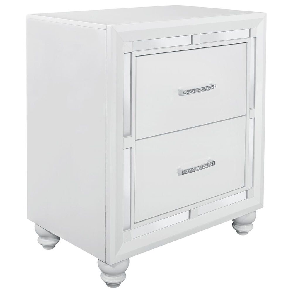 Global Furniture USA Mackenzie 2 Drawer Nightstand in White, , large