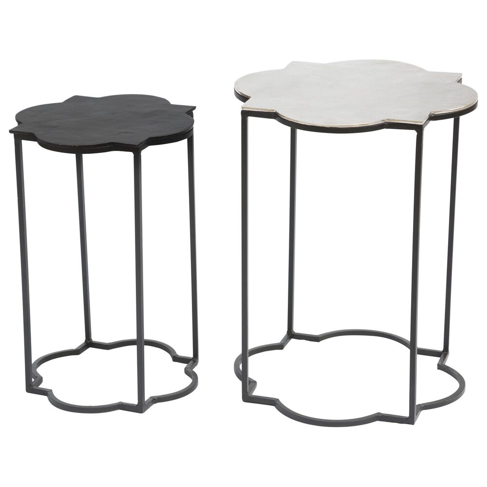 Zuo Modern Brighton Accent Table in Black/Nickel (Set of 2), , large