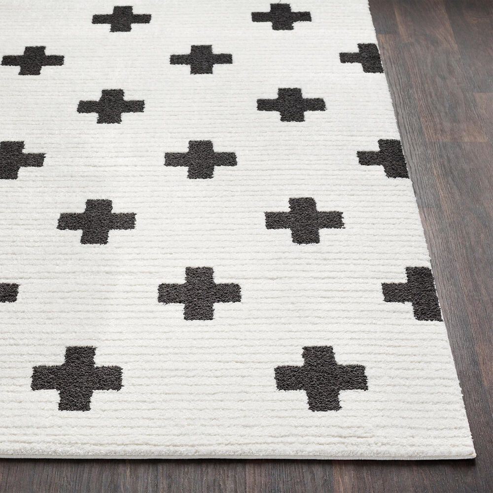 Surya Moroccan Shag MCS-2306 7&#39;10&quot; x 10&#39;3&quot; Black and White Area Rug, , large