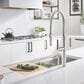 Blanco Quatrus 33" R15 Ergon Apron Super Single Farmhouse Kitchen Sink in Refined Brushed, , large