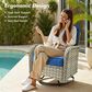 HOMLUX 13-Piece Patio Conversation Set with 54" Fire Pit Table in Navy Blue, , large