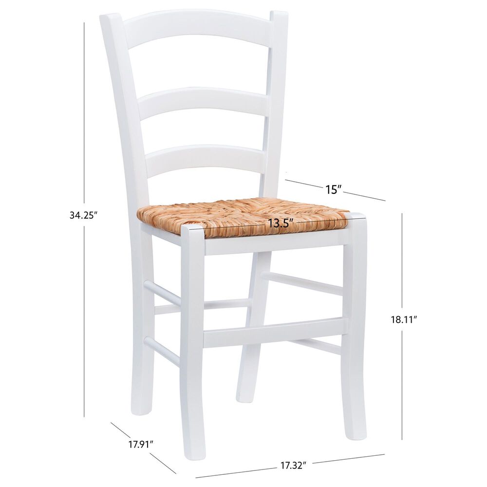 Linon Home Decor Carmelo Side Chair in White (Set of 2), , large